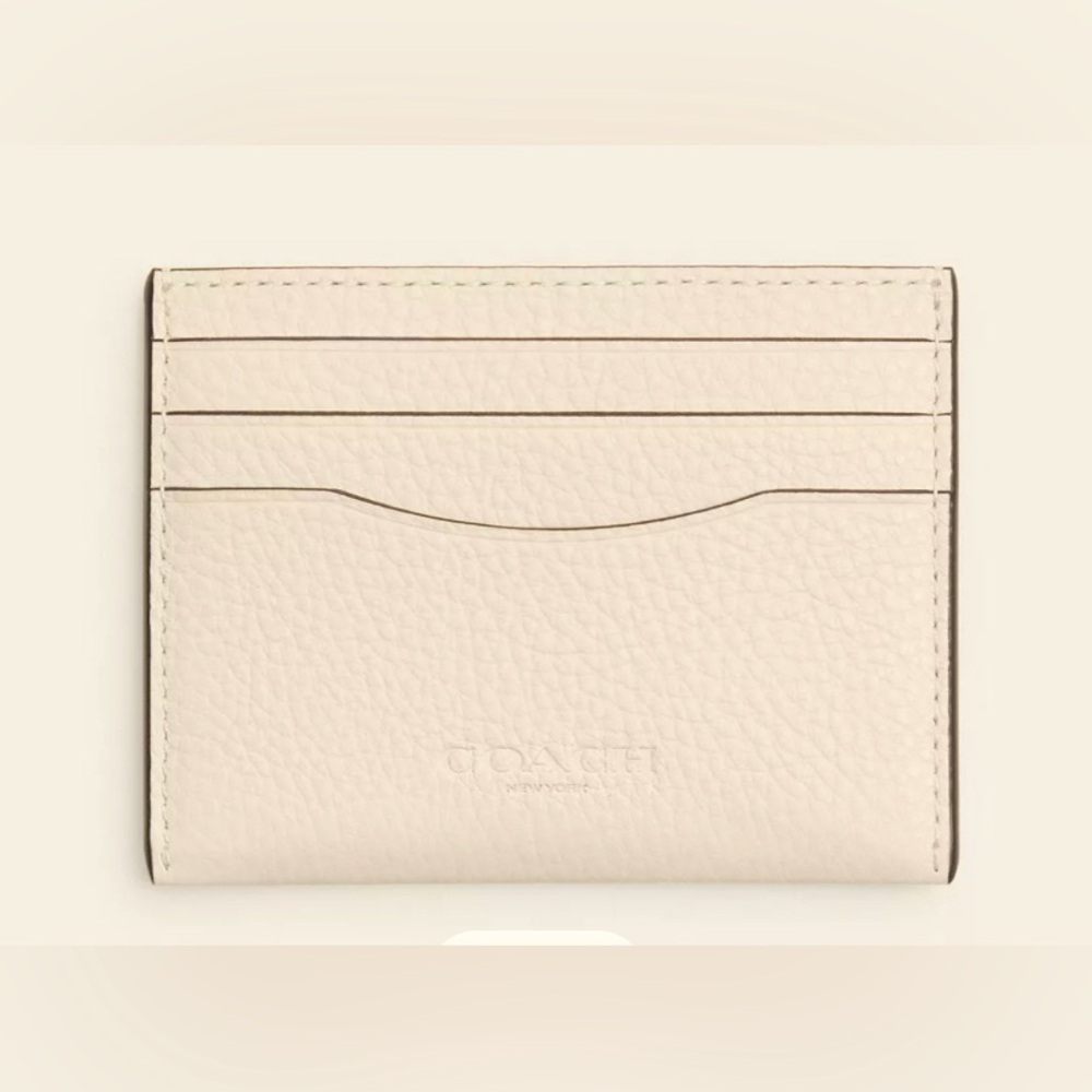 Authentic Coach slim ID card case in Chalk color